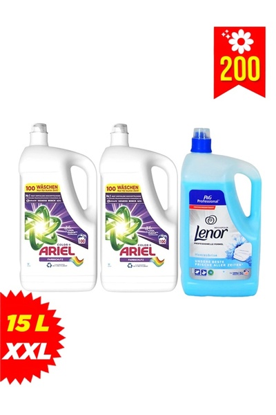 Ariel Pachet Promo 2x Detergent Color+ 5L + Balsam Lenor Profesional, 5L