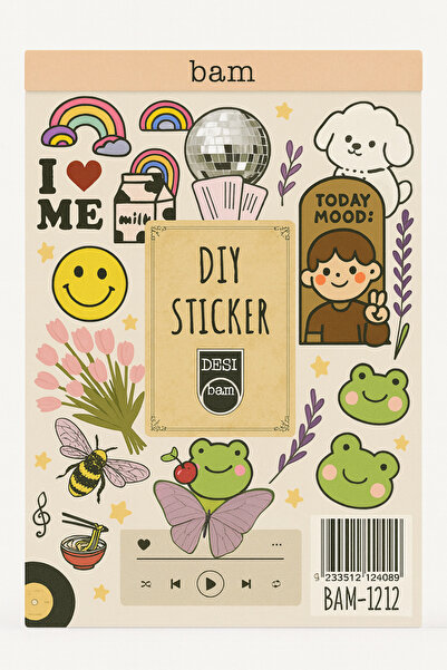 matheon DIY Sticker Book 200+ Parça Çıkartma Defteri – Scrapbook, Ajanda, Jou...