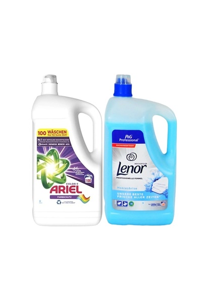 Ariel Pachet Promo Detergent Color+ 5L + Balsam Lenor Profesional, 5L