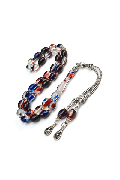 Selderesi Mikron Kaplama Püsküllü Toz Kehribar Tesbih