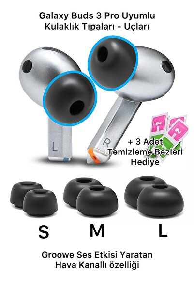 ucuzmi 3M Samsung Galaxy Buds3 Pro ile uyumlu 3 çift yedek kulak tıkacı silik...