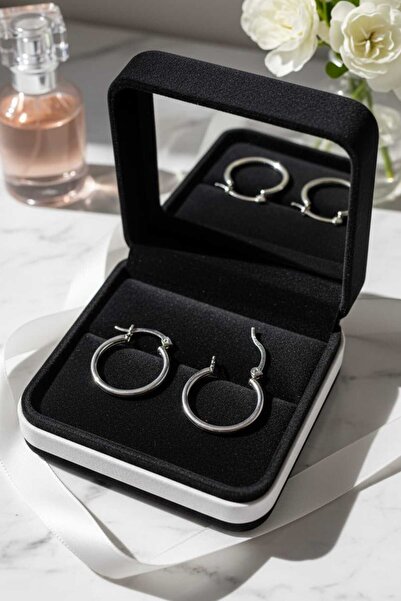 Takıparkxs Vip Steel Locking Hoop Earrings–Stainless, Tarnish-Free, Allergy-F...