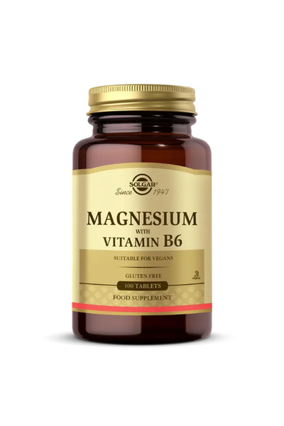 Solgar Magnesium with Vitamin B6 (Magnezyum ve Vitamin B6) 100 Tablet