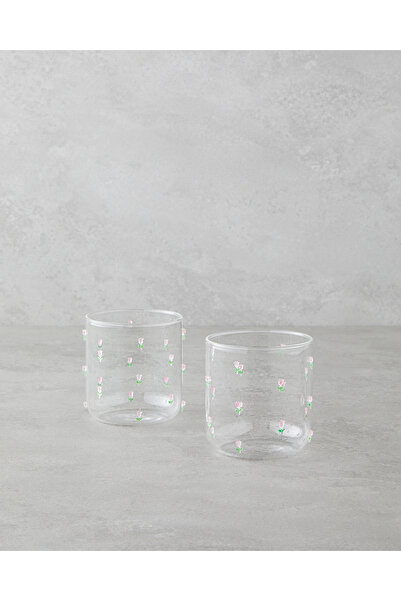 English Home Floral Blossom Borosilicate 2-Piece Glass 360 ml Transparent