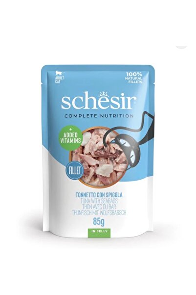 Schesir Tuna and Sea Bass Wet Cat Food in Jelly 85g