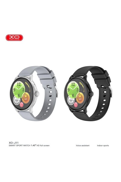 Xo J11 Akıllı Spor Saati,2.06 inç AMOLED Ekran,Nabız Ölçer,Adımsayar,Kalori Takip,Müzik Kontrol,300 mAh