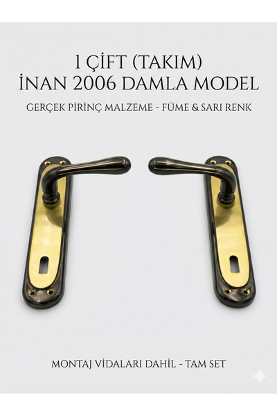 İnan Kapı Kolu Füme Pirinç Oda Kapı Kolu 2006 Damla Model Lüks Modern İç Oda ...