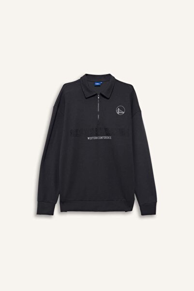 DeFacto NBA Golden State Warriors Boxy Fit Поло з коміром Скуба Дайвер Тканин...