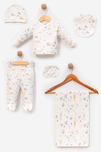 Baby Maa Cute Dinosaur Patterned 100% Cotton 6 Piece Hospital Discharge Set -...