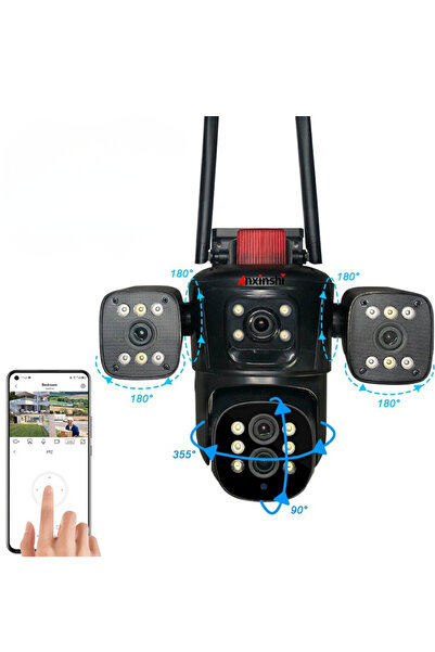 BEKAZE 4K 4 Kameralı Wifi Güvenlik Kamerası – Hareket Algılama, 10X Zoom, IP6...