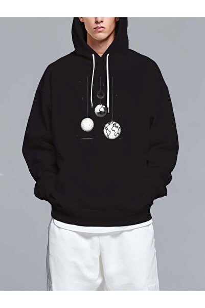 MIXSNOW Hanging balls like Earth models - Men's Printed Hooded Oversize Sweat...