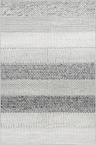 HALIPORTALI Açık Gri Çizgili Minimal Halı Yumuşak HL-SD-1096