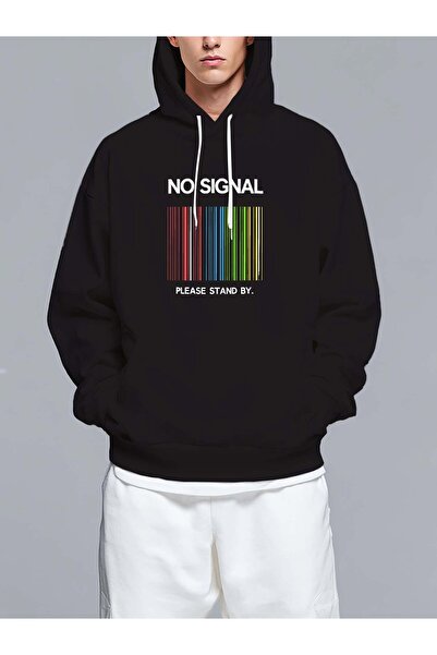 MIXSNOW Barcode shows no signal message - Men's Printed Hooded Oversize Sweat...