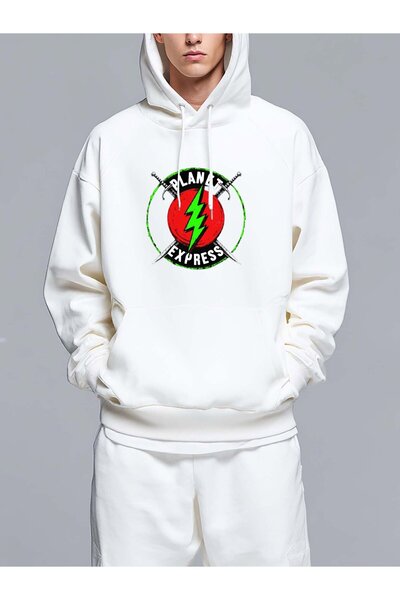 MIXSNOW شعار بلانيت إكسبريس مع تصميم سيف - سويت شيرت رجالي مطبوع بغطاء رأس رأ...