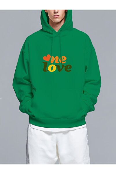 MIXSNOW Love me with a heart above - Men's Printed Hooded Oversize Sweatshirt