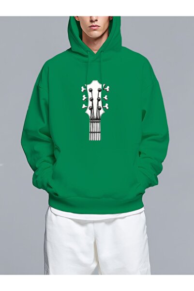 MIXSNOW Guitar headstock against black - Men's Printed Hooded Oversize Sweats...