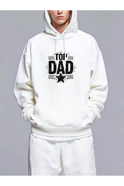 MIXSNOW تصميم يظهر عبارة "الأب" - سويت شيرت رجالي مطبوع بغطاء رأس الأب، بغطاء...