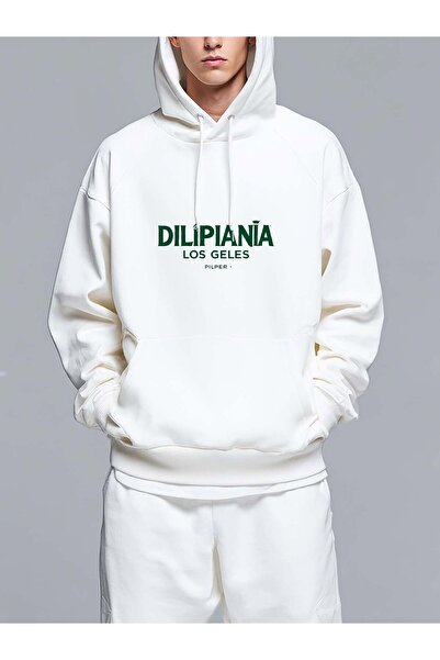 MIXSNOW Dilipiana Los Geles in green - Men's Printed Hooded Oversize Sweatshirt
