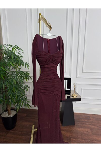 lamsuh harir Maroon Glitter Dress