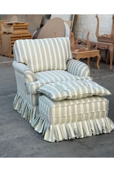 aramkhalej furnıture بيرجير فردي مع مخاد و puff