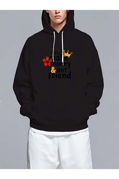 MIXSNOW King make money not friend - Men's Printed Hooded Oversize Sweatshirt
