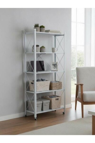 Casco Multi-layer foldable mobile metal storage rack