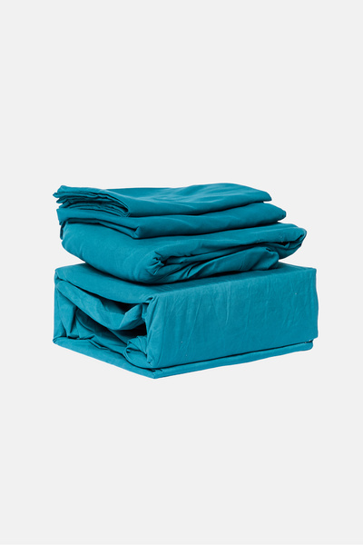YOTO Queen Size 4 Pcs Solid Lasting Durability Sheets, Teal Blue