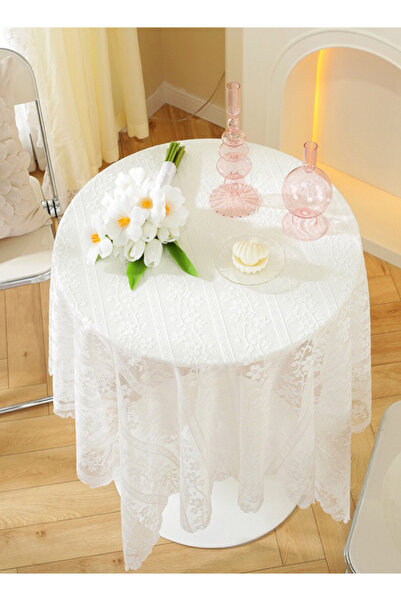 Generic Lace Tablecloth,Small Table Cloth - Crochet Tablecloths for Round Cof...