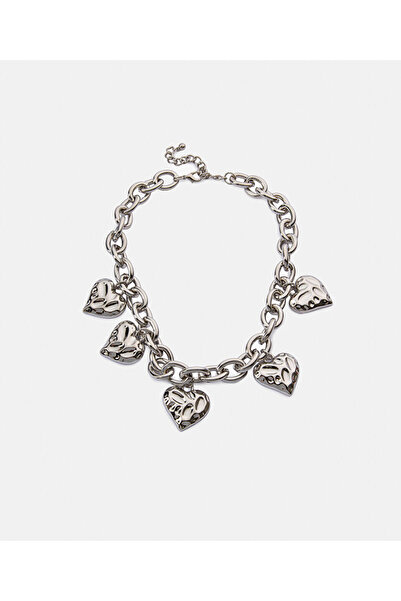 Twist DOKULU KALPLİ ZİNCİR KOLYE