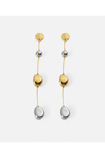 İpekyol Çift renkli kombine parçalı küpe