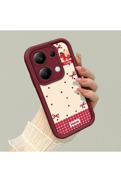 SLIMFELT جراب سيليكون أنيق عالي الجودة بلون أحمر داكن لهاتف ريدمي نوت 13 برو ...