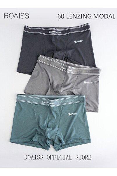 ROAISS 3 Pack Set Men's Boy's Modal Boxers Shorts Briefs Breathable Soft Unde...