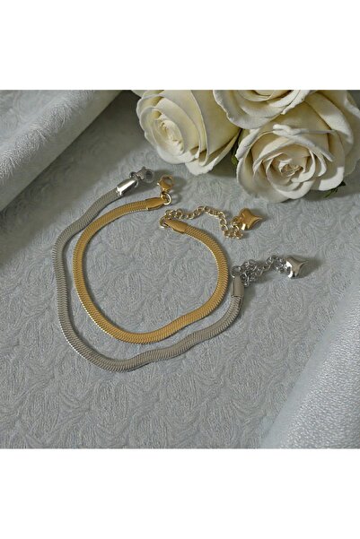 feyza collection Steel Italian Chain Lover Combination Bracelet, Friendship B...