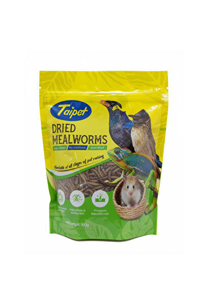 TAIPET ديدان الوجبة المجففة الممتازة 100 غرام - وجبة خفيفة غنية بالبروتين للط...