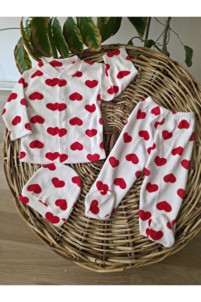 Özlev Baby طقم ملابس من 3 قطع مصنوع من القطن بنسبة 100%، طقم ملابس مكون من قب...