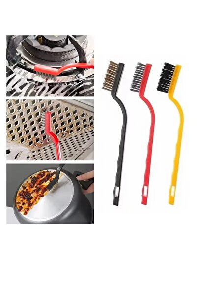 EA MİM TASARIM DİZAYN AMBALAJ مجموعة فرشاة سلكية فولاذية مكونة من 3 قطع، فرشا...