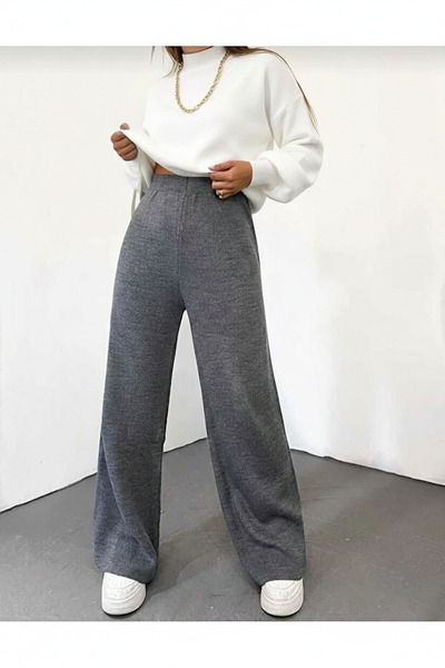 MaxiMor Women's Winter Comfortable Fit Wide Leg Elastic Waist Knit Pants Stan...