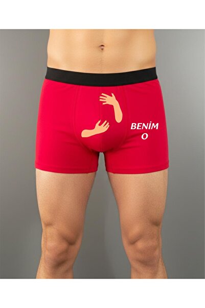 baskideyinceakla SEVGİLİLER GÜNÜ 14 ŞUBAT BENİM O BASKILI ESPİRİLİ ERKEK BOXER