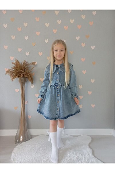 DUDOR KİDS ROCHIE DE DENIM/BLUZĂ DE DENIM CU BRODATURI DE PIATRĂ PENTRU FETE ...