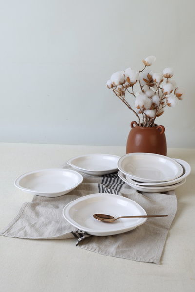 Keramika White Bloom Dinner Plate 24 cm 6 Pieces 006