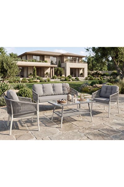 Tu Tienda ALÜMİNYUM,İP ÖRGÜLÜ ÜSKÜDAR 2+1+1+MASA(70*120) BAHÇE BALKON MUTFAK ...