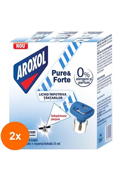 Aroxol Set of 2 x Aroxol Electric Mosquito Repellent, with Liquid Refill, Pur...
