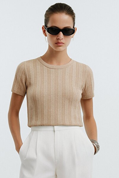 Re-clo بلوزة إيسلا، بلوزة ريبانة برقبة دائرية مصنوعة من إيكوفيرو فيسكوز والبو...