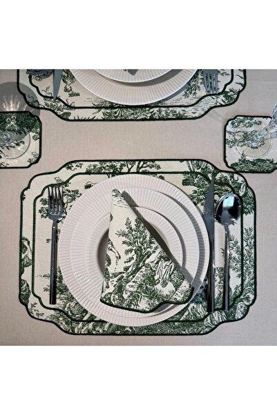 Han Deco 2’li Vintage Amerikan Servis, Servis Peçetesi ve Bardak Altlığı