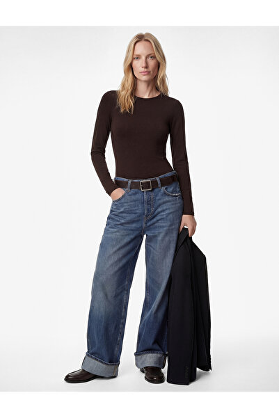 Koton Long Sleeve Crew Neck Slim Fit Bodysuit