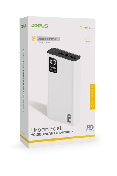 Jopus 20000mAh PowerBank PD 22.5W Hızlı Şarj - Dijital Ekranlı - Taşınabilir ...