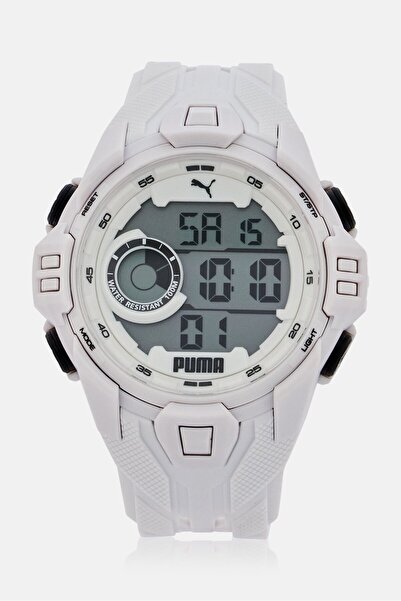 Puma Men P5039 Polyurathane Digital Watch 45 mm, White