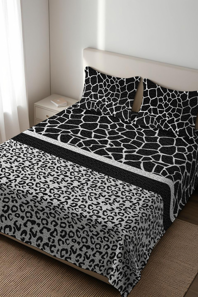 Genel Markalar Parlak Kadife Kumaş Kapitoneli Çift Kişilik Yatak Örtüsü Seti ...