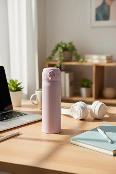 Miniso Klasik Serisi Flip Top Tasarımlı Yalıtımlı Termos 450 mL (Pembe)
