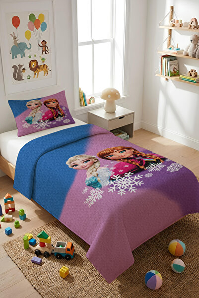 PATRON Frozen Temalı, Kadife Kumaş, Çocuk Yatak Örtü Seti (2 Parça) PTR0030